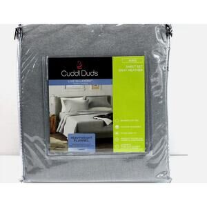 Cuddl Duds Flannel Sheet Set or Pillowcases - Gray Heather (KING SET)